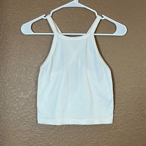 Medium white tank top with high neck